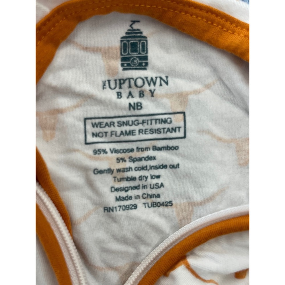 Texas Longhorns Newborn Baby Bamboo Sleepers 2 Pack magnetic me Zip Up I09 - Picture 3 of 4